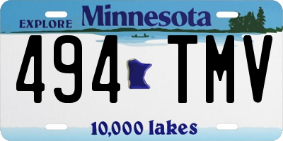 MN license plate 494TMV