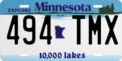 MN license plate 494TMX