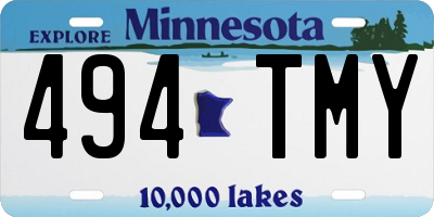 MN license plate 494TMY