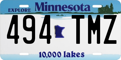MN license plate 494TMZ