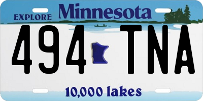 MN license plate 494TNA