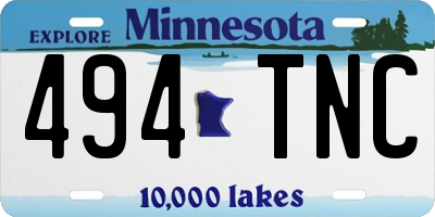 MN license plate 494TNC