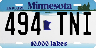 MN license plate 494TNI