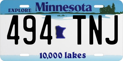 MN license plate 494TNJ