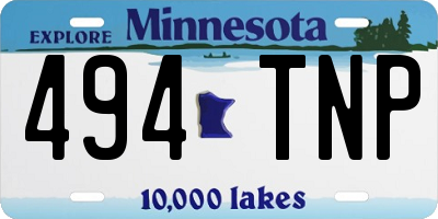 MN license plate 494TNP