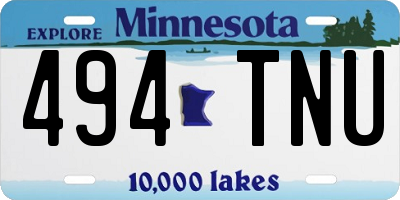 MN license plate 494TNU