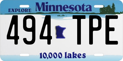MN license plate 494TPE