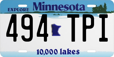 MN license plate 494TPI