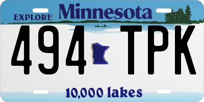 MN license plate 494TPK