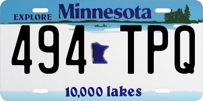 MN license plate 494TPQ