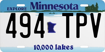 MN license plate 494TPV