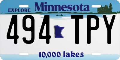 MN license plate 494TPY