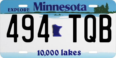 MN license plate 494TQB