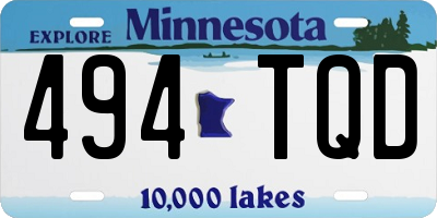 MN license plate 494TQD