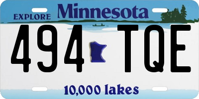 MN license plate 494TQE
