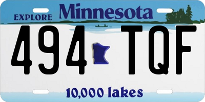 MN license plate 494TQF