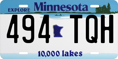 MN license plate 494TQH
