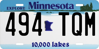 MN license plate 494TQM