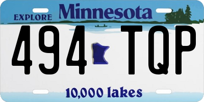 MN license plate 494TQP