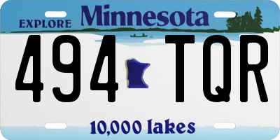 MN license plate 494TQR
