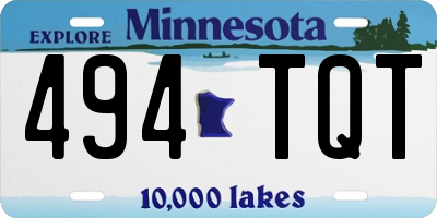 MN license plate 494TQT