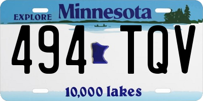 MN license plate 494TQV