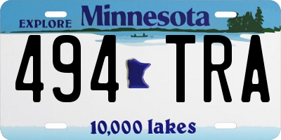 MN license plate 494TRA
