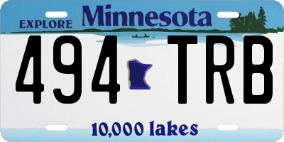 MN license plate 494TRB