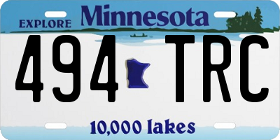 MN license plate 494TRC