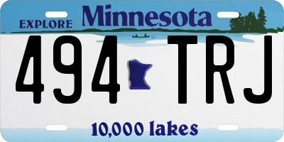 MN license plate 494TRJ