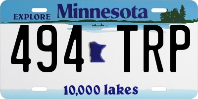 MN license plate 494TRP