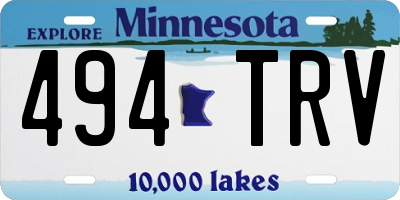 MN license plate 494TRV
