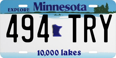 MN license plate 494TRY