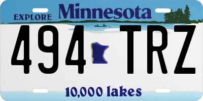 MN license plate 494TRZ