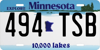 MN license plate 494TSB