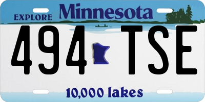 MN license plate 494TSE