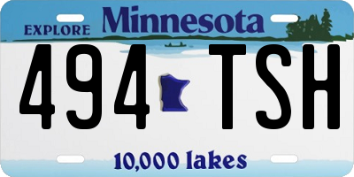 MN license plate 494TSH