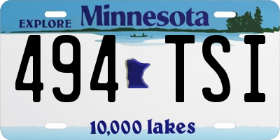MN license plate 494TSI