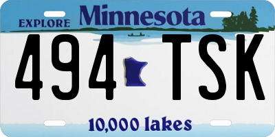 MN license plate 494TSK