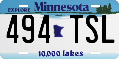 MN license plate 494TSL