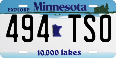 MN license plate 494TSO