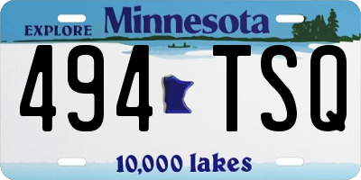 MN license plate 494TSQ