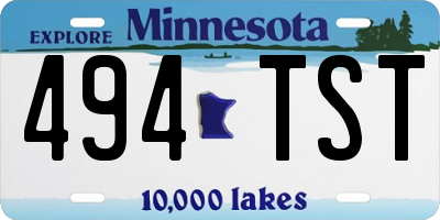 MN license plate 494TST