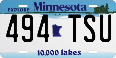 MN license plate 494TSU