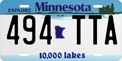MN license plate 494TTA