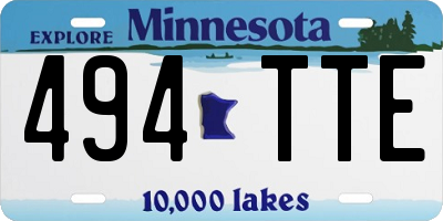 MN license plate 494TTE