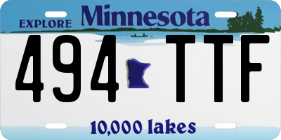MN license plate 494TTF