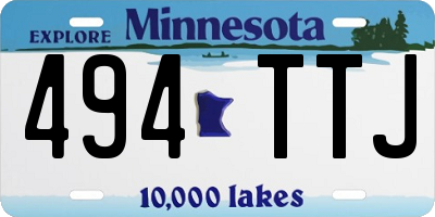 MN license plate 494TTJ