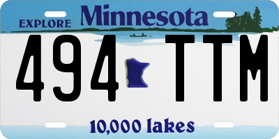 MN license plate 494TTM