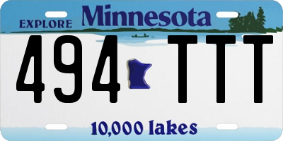 MN license plate 494TTT